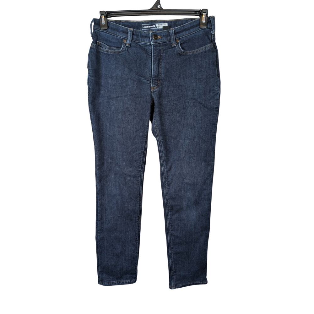 Carhartt Women's Size 6 Rugged Flex Relaxed Fit Fleece Lined Jeans BD6000-W